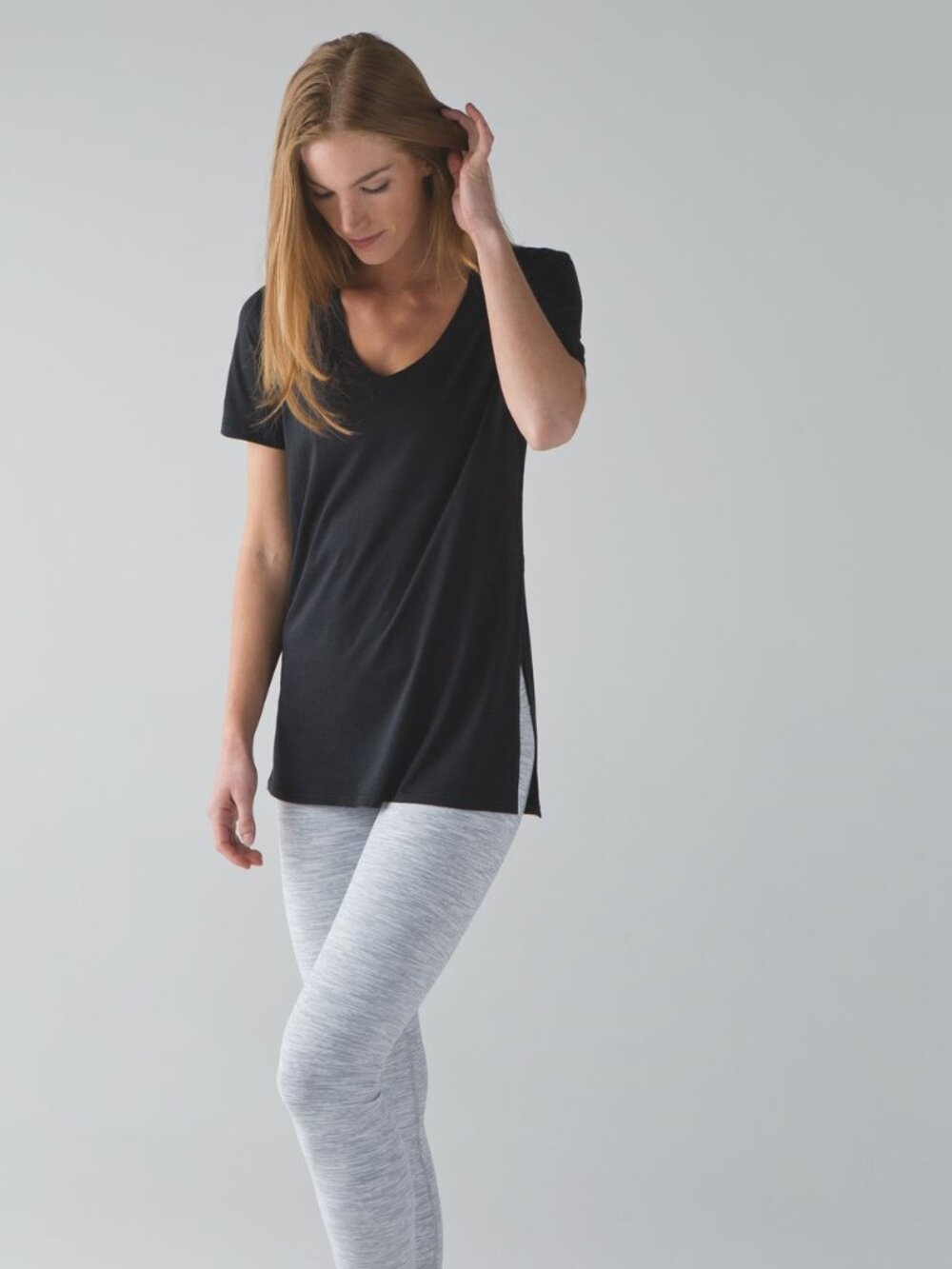 Lululemon Black Zen Bender V neck Top Shirt Size 6